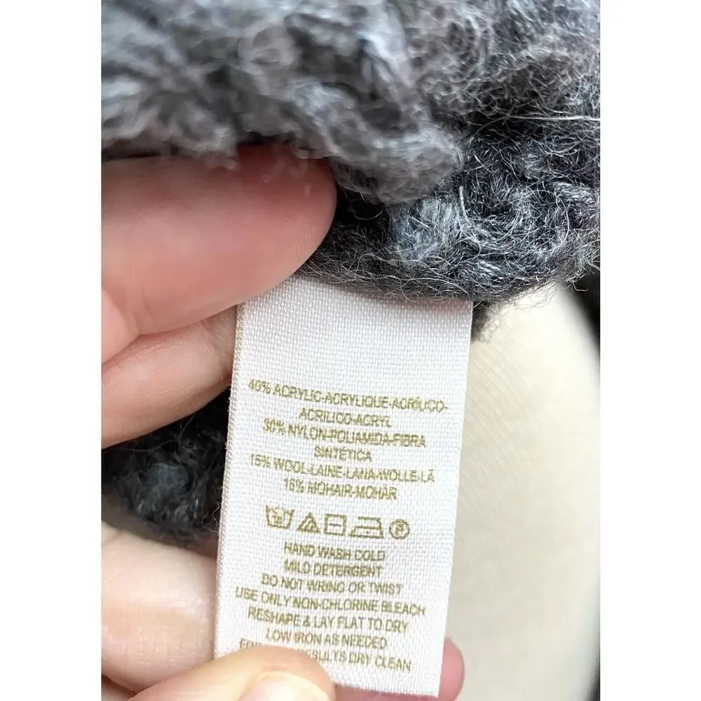 XS Free People Grey Crop Knit Sweater